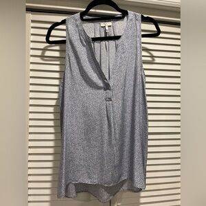 Joie light blue & white dot print silk tank top size M